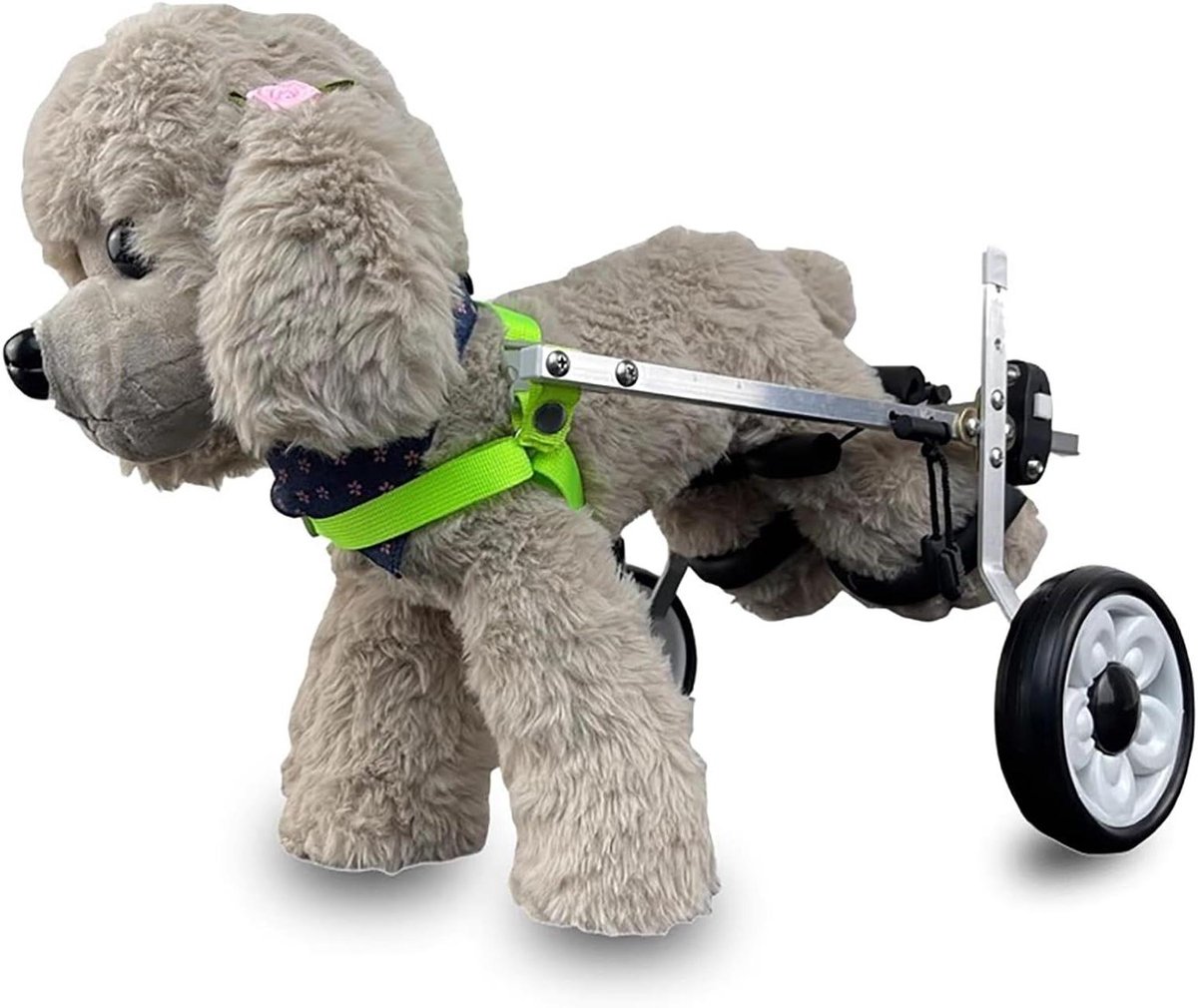 Hondenrolstoel - Hondenkar mobiliteitshulp - Huisdier revalidatie - Volledige ondersteuning - Verstelbaar - Zilver