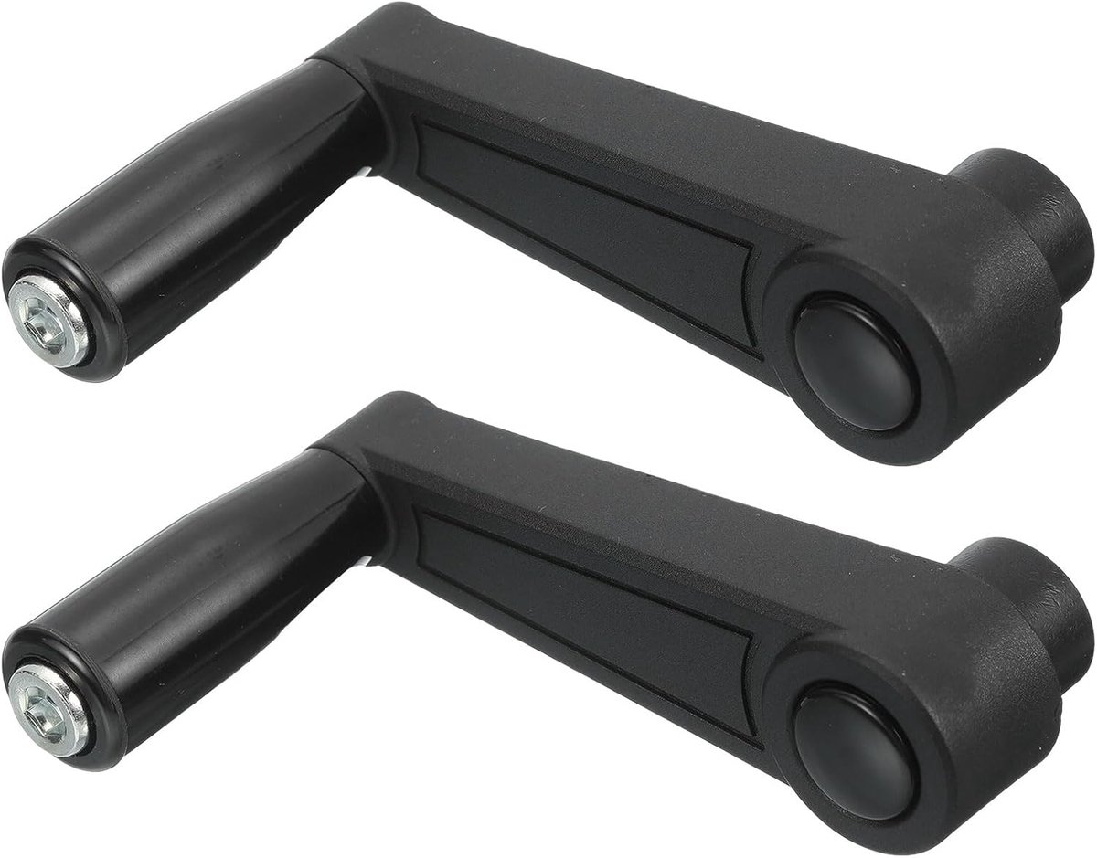 Roterende handwiel, machinekrank, universele draaikrank, 10 x 105 mm (diameter x lengte), zwart (rond gat)