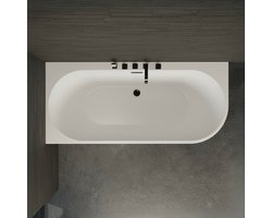 SPALINA - Vrijstaand bad - Capri 170 gauche noire + robinetterie noire mate, 170 x76 x58 cm, Zwart