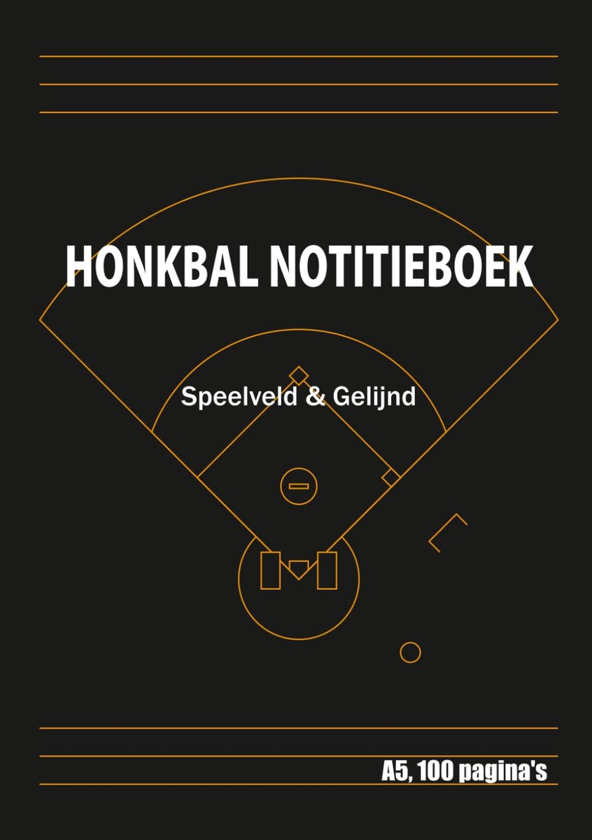 Honkbal notitieboek A5 - 100 pagina's gelijnd - speelveld en trainingslogboek - ideaal voor coaches en spelers - ShopVlot
