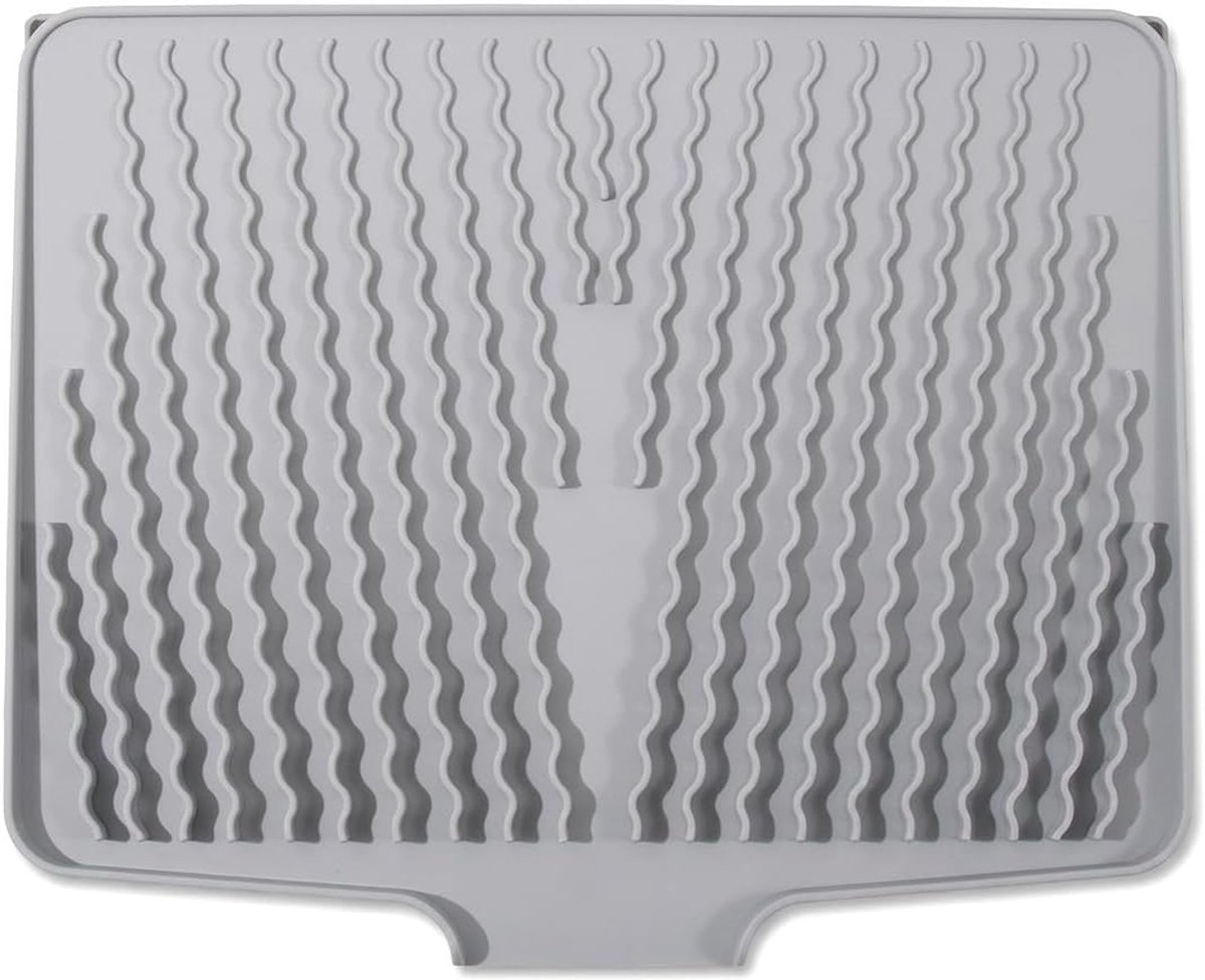 Afdruipmat van Siliconen, 33x40cm Afdruipmatten, Afdruipmat voor Servies | met Groefstructuur en Aflopend Oppervlak, Antislip, voor Keukenblad, Gootsteen en Badkamer