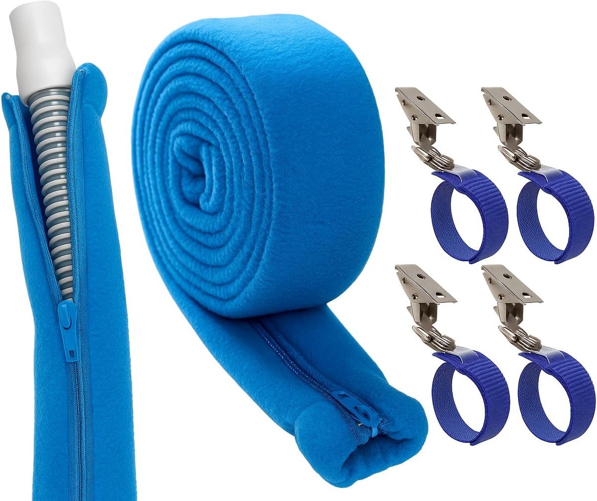 Slang Cover met 4 Holding Clips, Zachte Fleece Tubing Wrap Isolator
