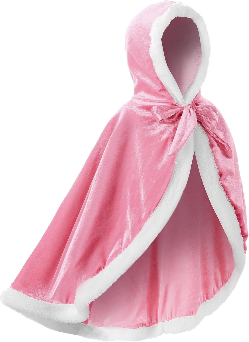 Meisjes Prinses Kostuum Mantel Cosplay Jurk Jas met kap (140
