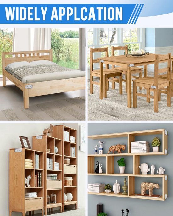 10 stuks platte connectoren van roestvrij staal, 80 x 40 x 1,75 mm — afbeelding 5
