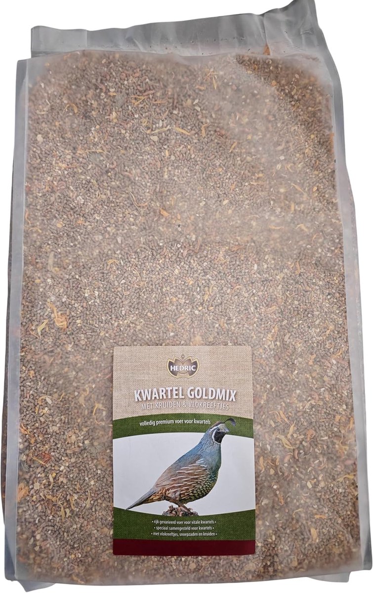SnelShoppen - Quail Goldmix - 10 kg Quailvoer met kruiden - Natuurlijk Voedsel voor Kwartels - Ideaal voor Kwartelhouderij