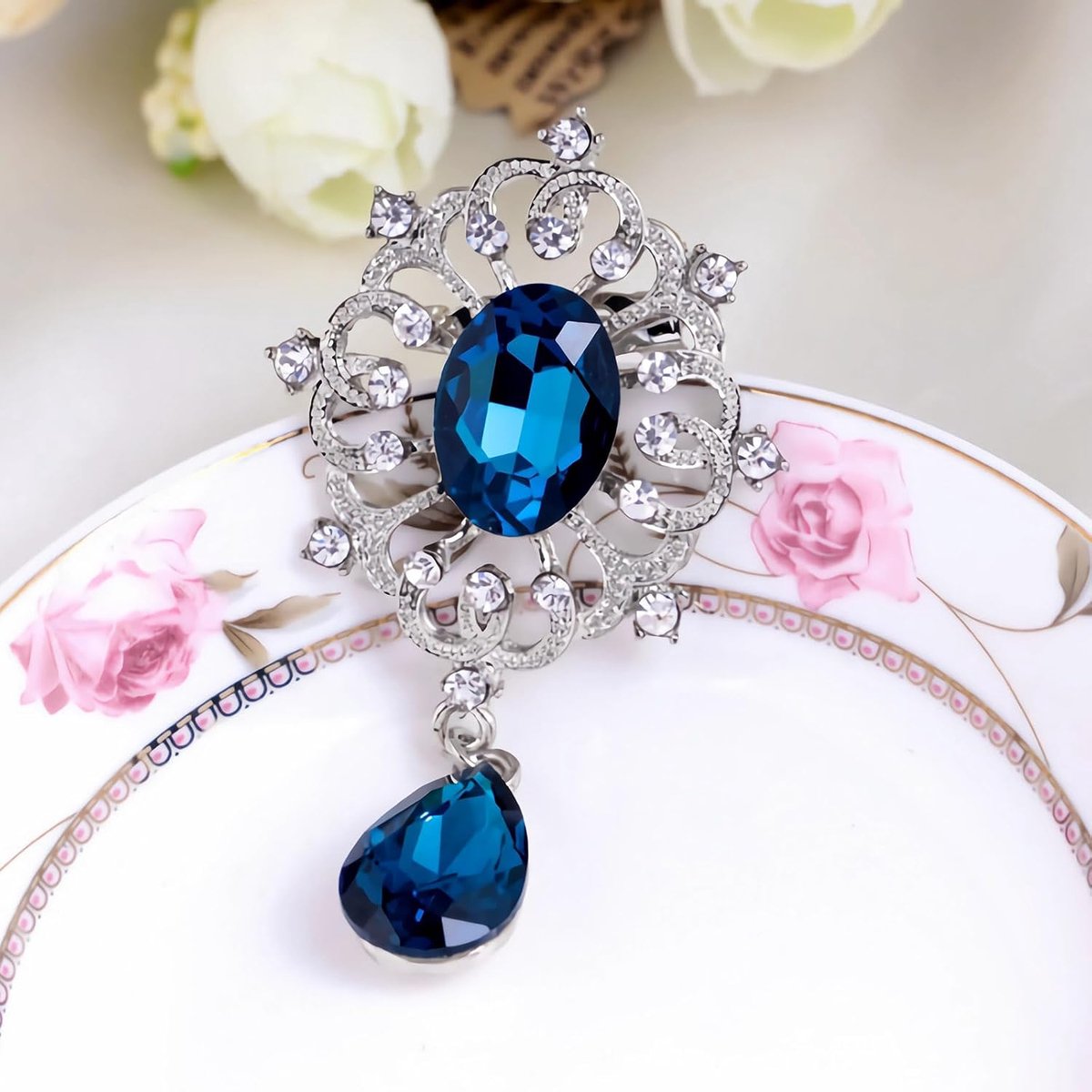 Bloem Broche Vintage Strass Carving Bloem Corsage Pak Rok Jas Badge
