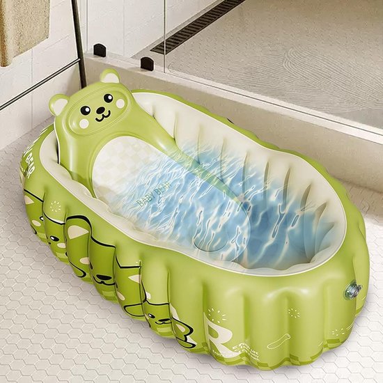 Opblaasbaar Babybad - Draagbaar Opblaasbad - Baby Verzorgen - Met Antislip Zitting - 90 x 58 cm - Beer — afbeelding 5