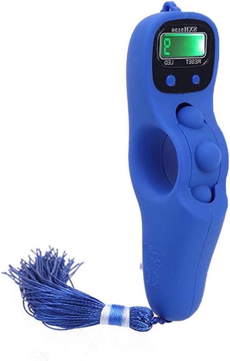 Digitale Vinger Teller - Elektronische Meter - Decompressie Ontspanning - Met Achtergrondverlichting - Handmatig Reset - Blauw