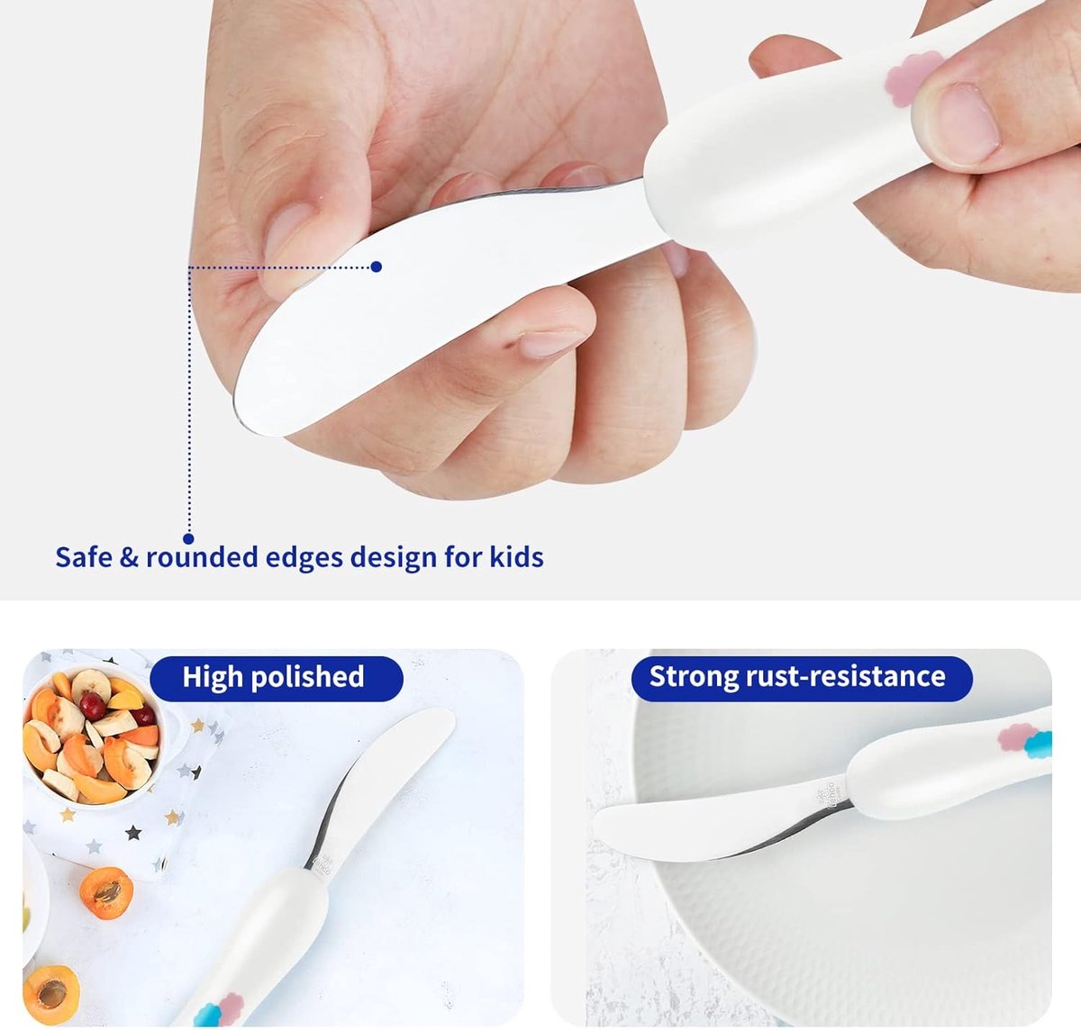 Lehoo Castle Kinderbestek, 6-delig kinderbestek, roestvrij staal, kinderlepel, kindervork, kindermes, babybestekset - ShopVlot