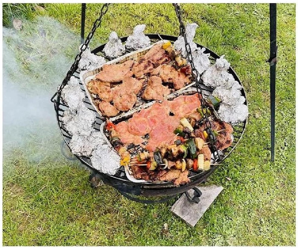 Vuurschaal - Buitenhaard Terrashaard - Sfeerverhogend Buiten - Decoratieve Handgrepen - 60 cm - Zwart