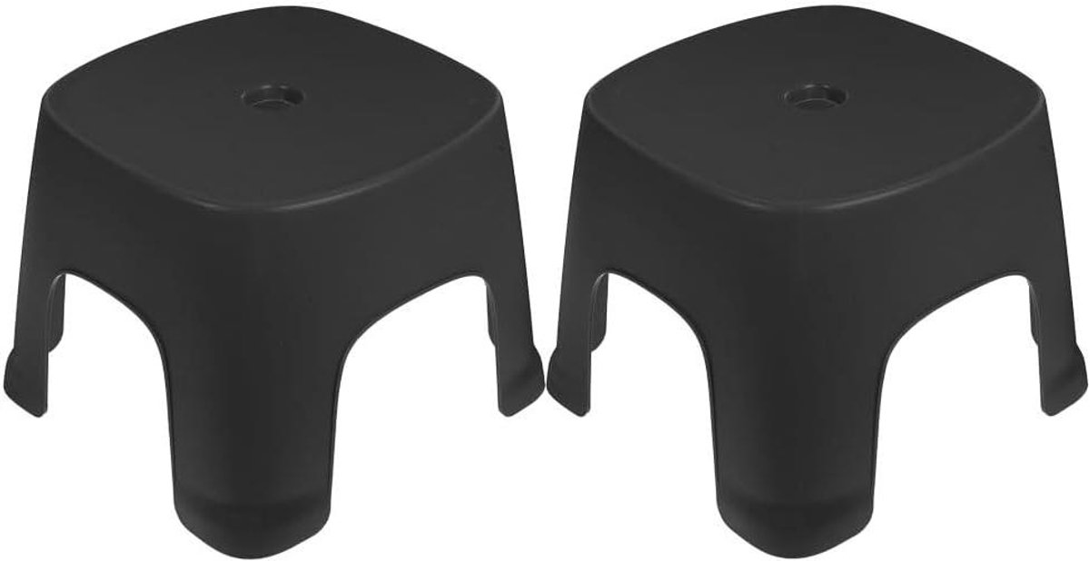 Opstap Krukje - Badkamer Krukje - Toilet Ondersteuning - Stevig PVC Materiaal - 16H cm - Zwart