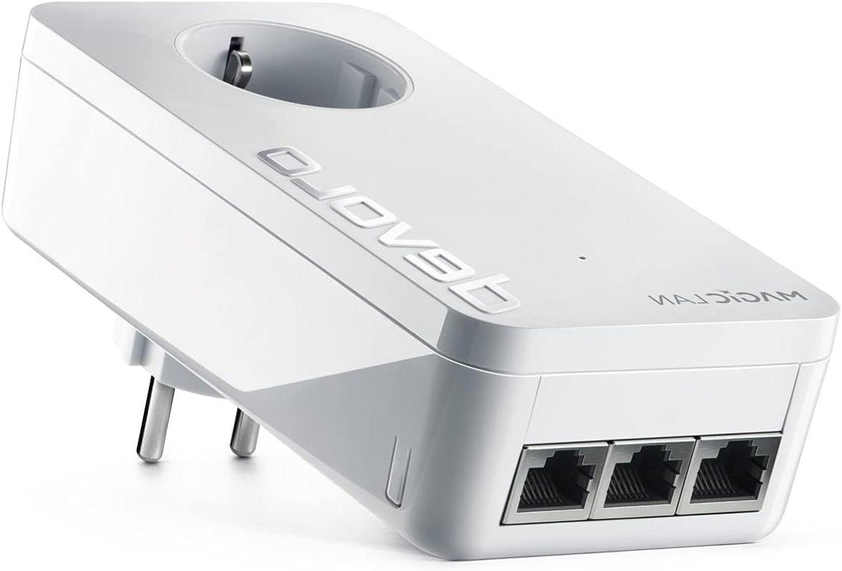 Powerline LAN Adapter - Netwerk Uitbreider - Stabiel Thuisnetwerk - 3 Gigabit LAN Poorten - 2400 Mbit/s - Wit