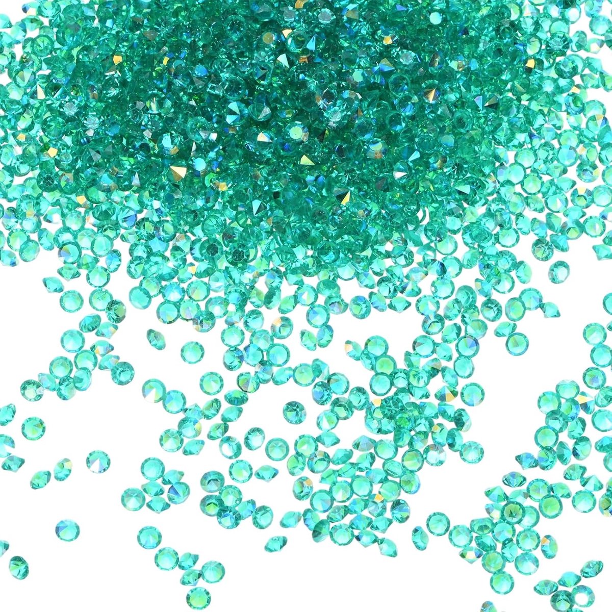 METERXITY 14400 stuks acryl diamanten, 0,12 inch/3 mm bruiloft tafel strooi confetti kristallen voor vaasvullers/kunstambacht, acryl diamanten edelstenen [pauwblauw AB]