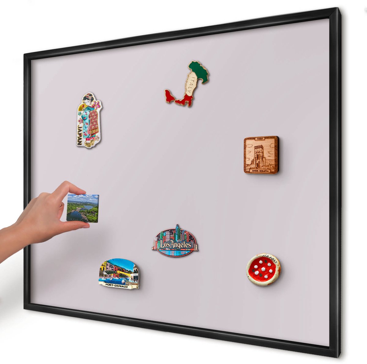 Artprintcave Paars Magneetbord mit Zwart Frame - 80x60 cm - Licht Lila Magnetische Organizer - Minimalist Magneet Bord mit Frame - Achtergronden En Patronen