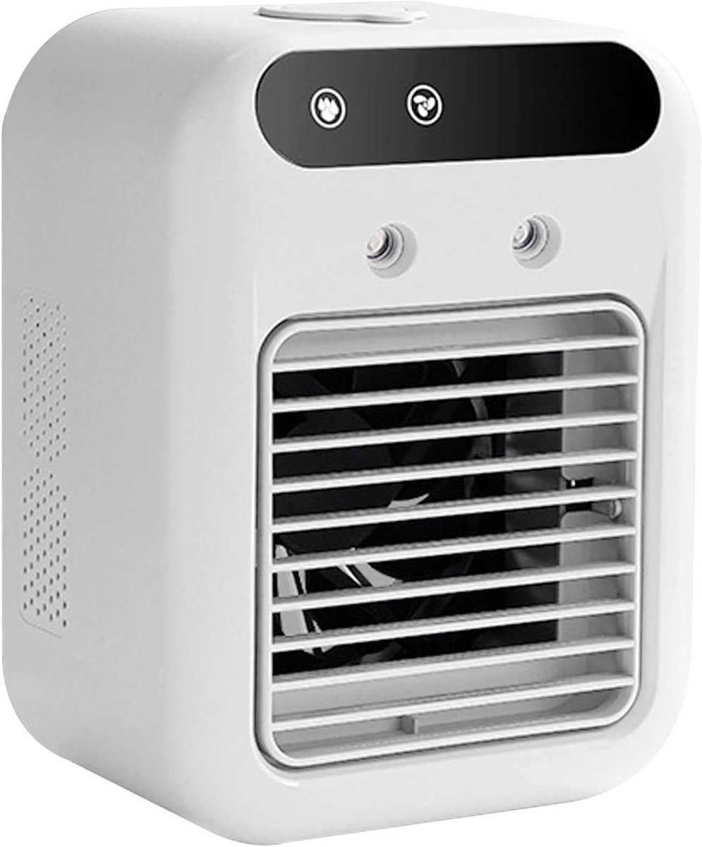Persoonlijke Airco Ventilator - Mini Airco Draagbare Koeler - Persoonlijke Koeling - Dubbele Sproei Luchtbevochtiger