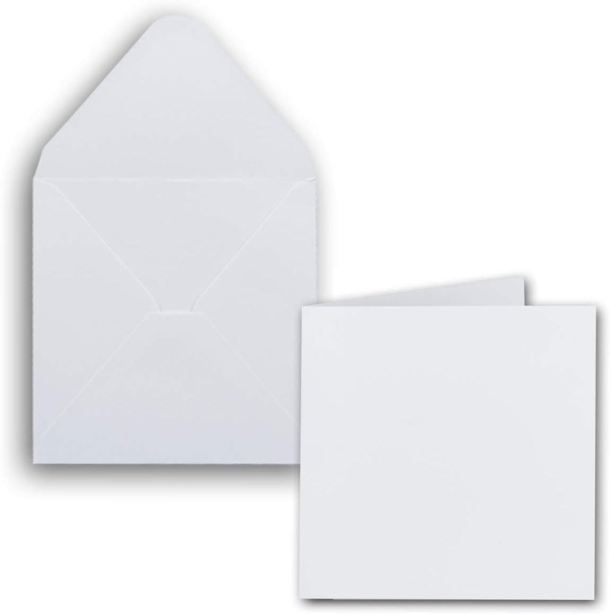 Blanco Vouwkaarten met Enveloppen - Papier - Wit - 14 x 14 cm - 50 Sets