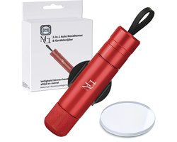 MCI® - Veiligheidshamer - Noodhamer - 2 in 1 Safety Hammer & Gordelsnijder - Inclusief Testglas & Zelfklevende Houder - Rood