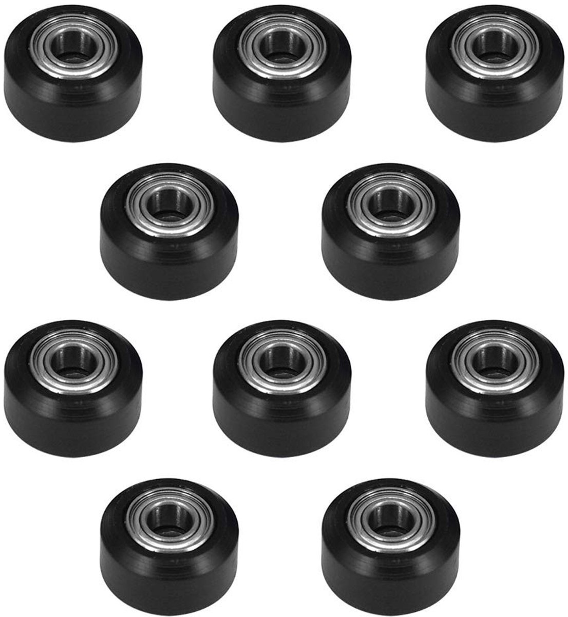 10 stuks POM V-vormig wiel met kleine riemschijf, 5 mm boring en dubbele lagers voor 3D-printers en CNC-machines