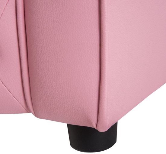 REDOM - Kindersessel - Kinderfauteuil met vaste constructie - Met armleuningen - PVC bekleding - Kinderkamer en speelkamer - Hout - Pink - 59 x 41,5 x 49 cm van redom — afbeelding 2