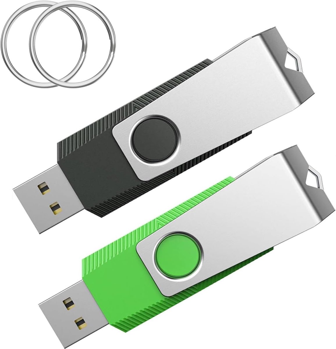 Stick 8GB 2.0 - Set van 2 Geheugensticks in Zwart en Groen - USB Flash Drive voor PC, Laptop, Smart TV en Auto - Hoogwaardige Dataopslag