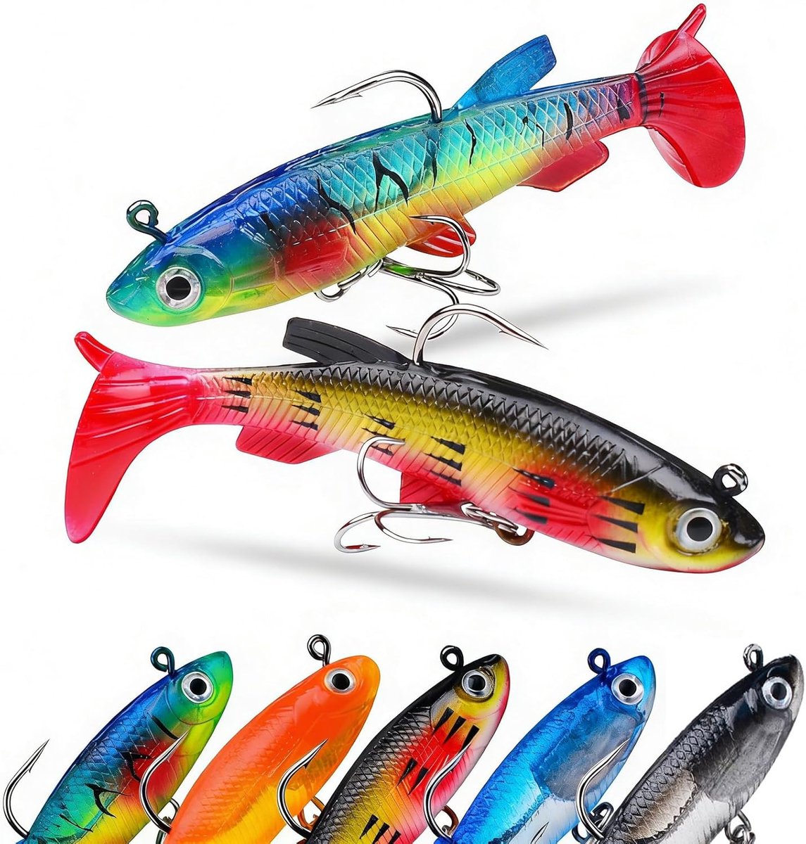 Kunstaas met Scherpe Haken, Multilaag Coating, Laser Jig Kop - Baars/Foreel/Crappie Vanger voor Zout & Zoet Water, 11cm/13.5g - Essentiële Hengelsport Accessoires