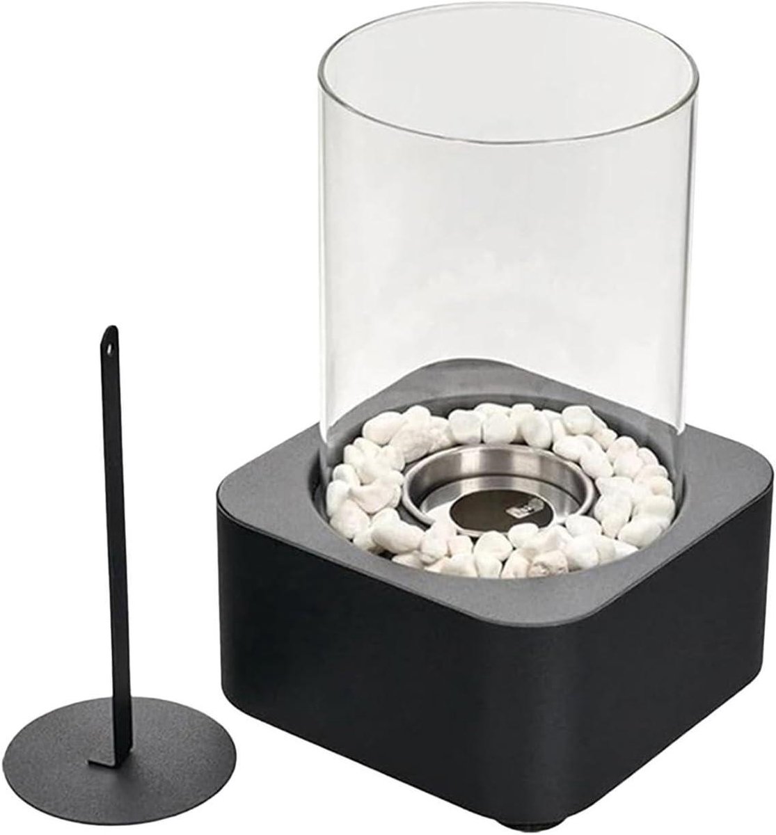 Tafelblad Vuurplaats - Draagbare Gashaard - Sfeerverhogend Buiten - Echte Vlam - 20.3 x 1 cm - Zwart