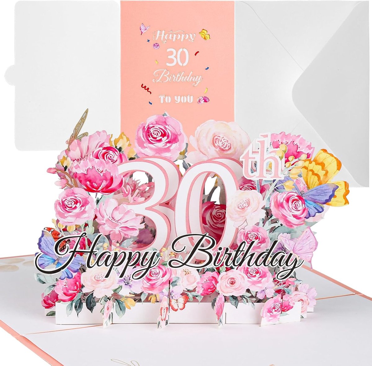 30e verjaardagskaart 3D pop-up kaart verjaardag wenskaarten decoratie