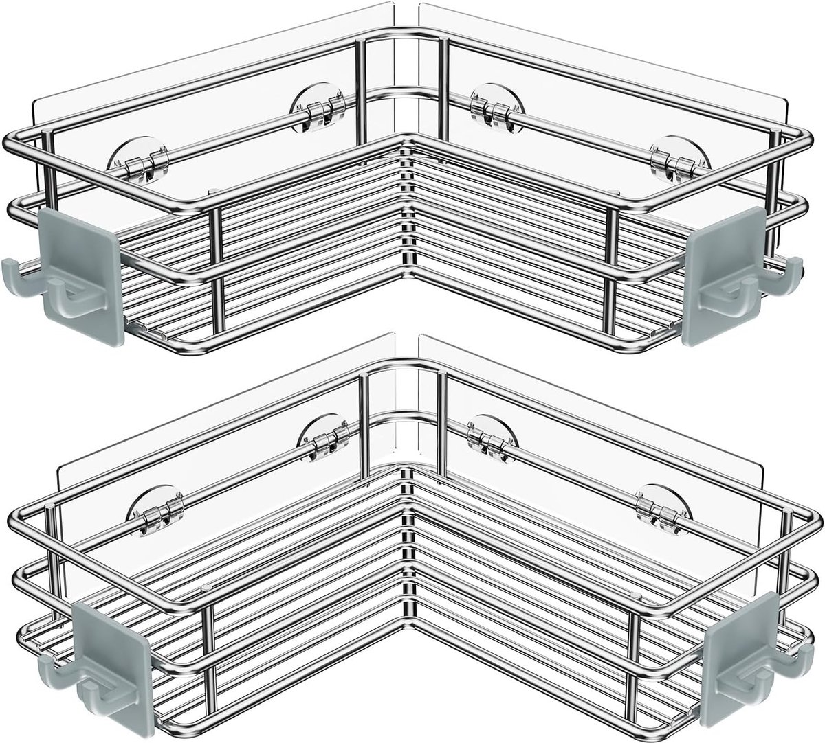 Corner Shower Shelves Stainless Steel, Adhesive Shower Caddy Basket