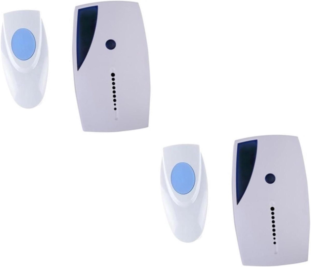 Draadloze Deurbel - Bel met Afstandsbediening - Bezoekers Ontvangen - 120m Bereik - 2 stuks - Wit