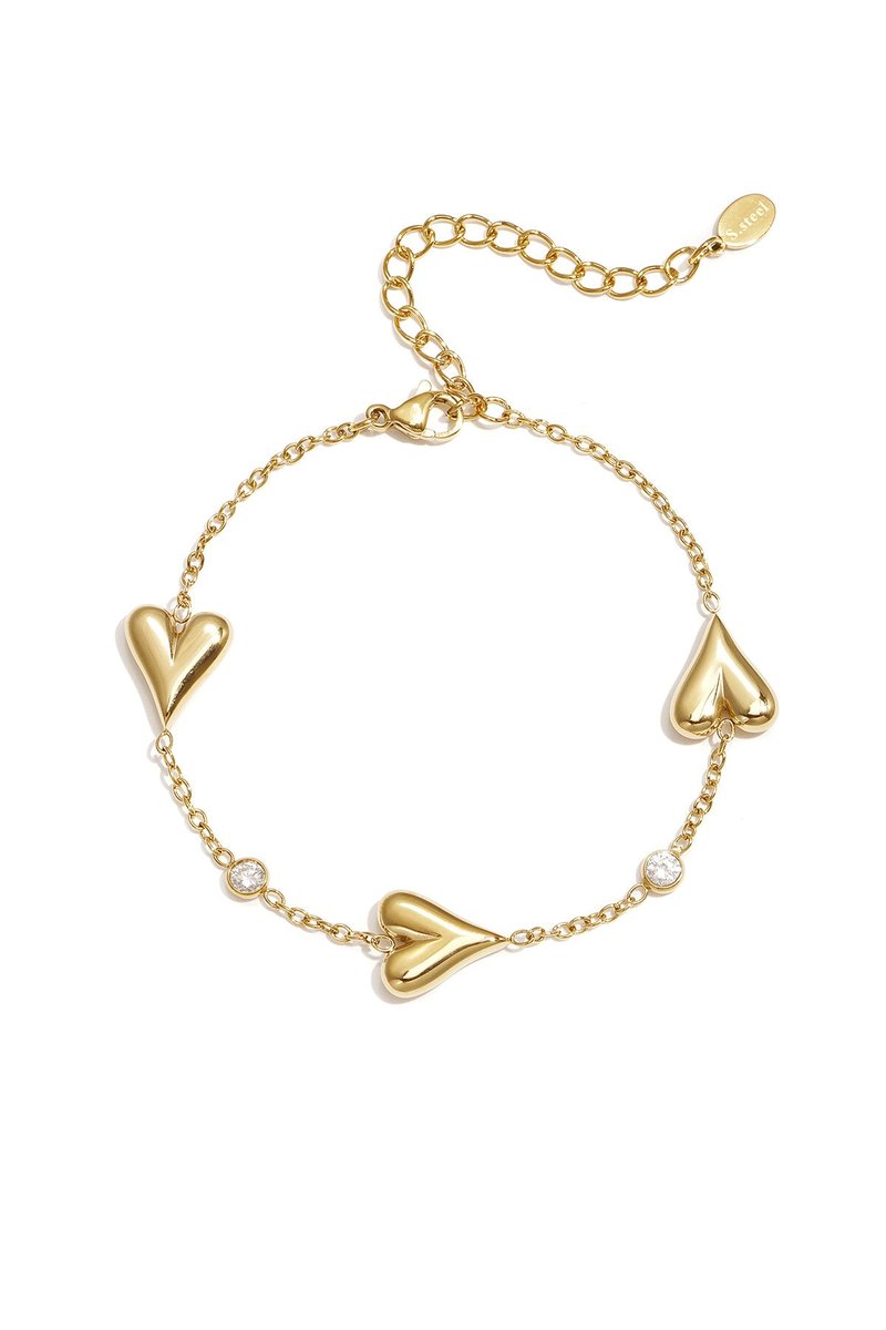 Elegant heart charm bracelet for women, all fit - zilveren kleur