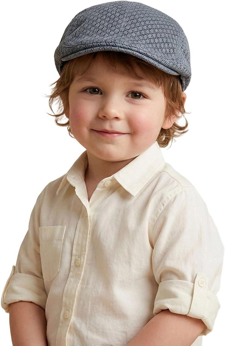 Gavroche pet kinderen - Pet jongens meisjes - Zomerse bescherming - Ademend mesh materiaal - Verstelbaar - Blauw