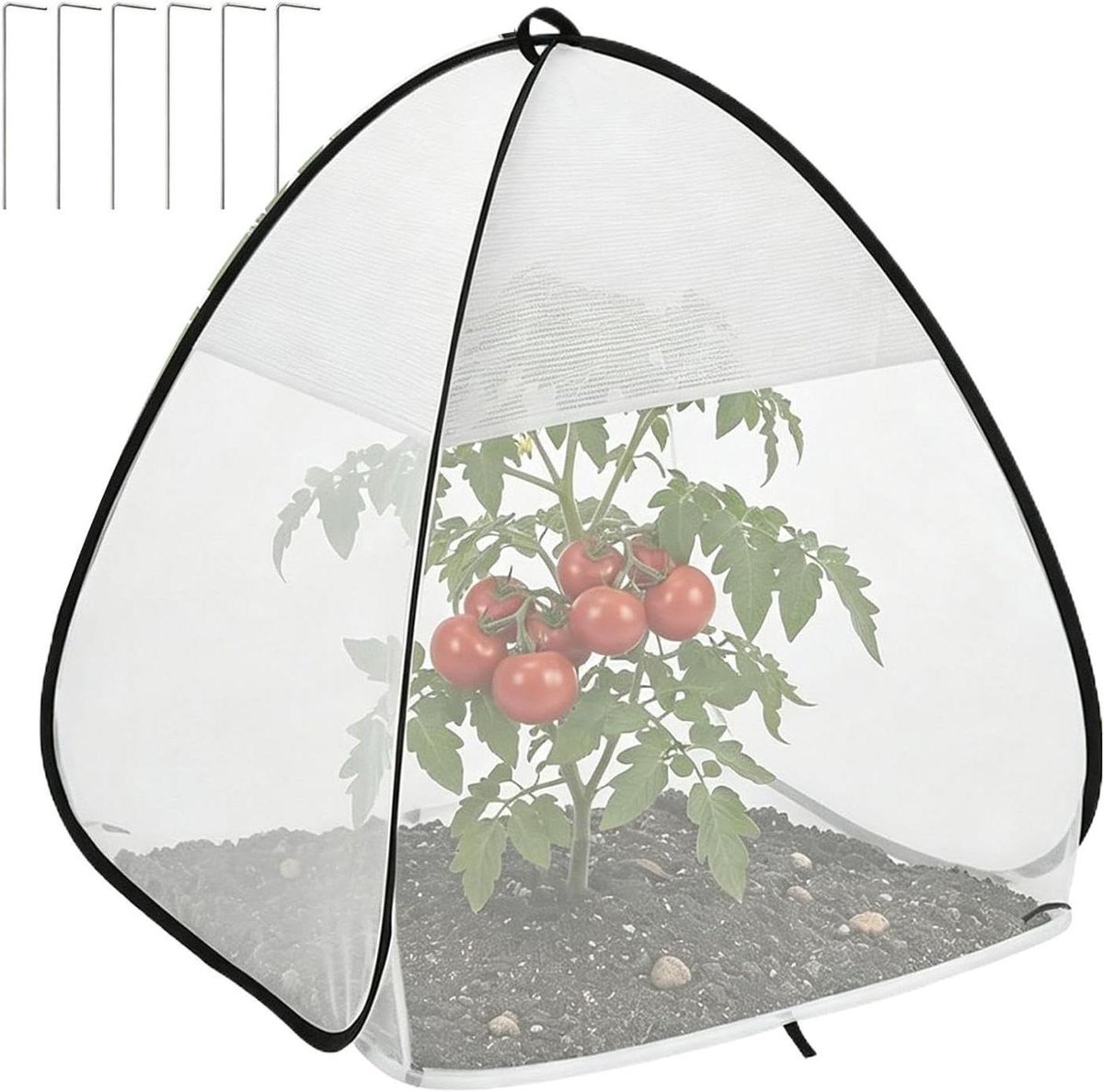 Plantenschaduwtent - Beschermhoes Planten - Bescherming Tegen Zon - Dubbele Barrière Gaas - 56x56x56 cm - Wit