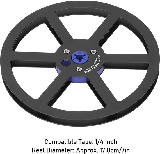 Metalen Haspel - Lege Spoel Tape - Geluidsopname - Aluminium Legering - 7 Inch - Zwart — afbeelding 2