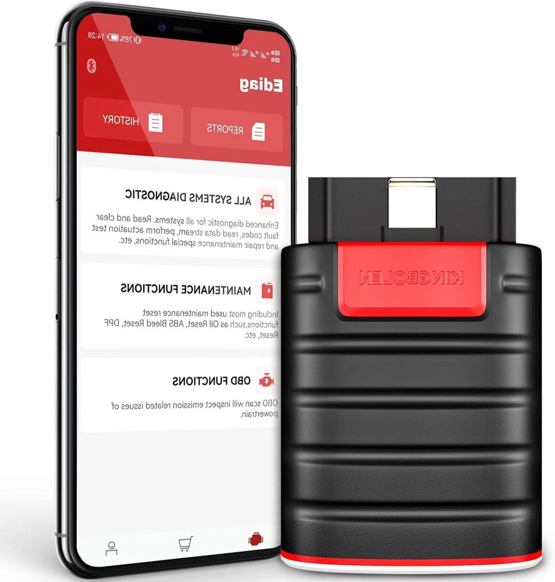 Diagnose Tool - Autoscanner Bluetooth - Voertuigonderhoud - Volledige Systeemdiagnose - 4 Inch Scherm - Zwart