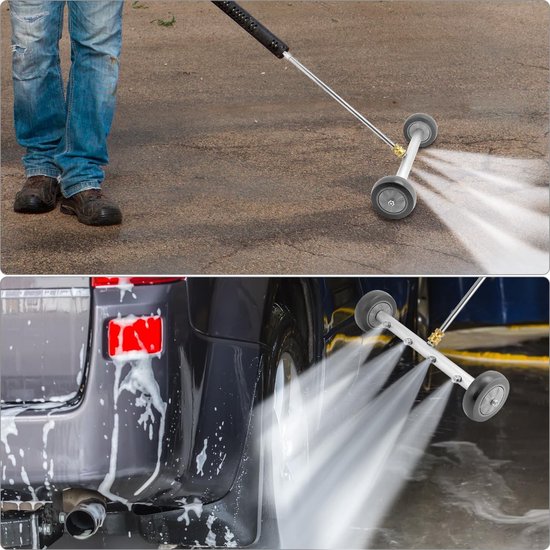 ® auto hogedruk bodemreiniger, bodemplaat auto hogedrukreiniger, waterbezem met 2 verlengstangen, 4000 PSI van Merkloos	 — afbeelding 5