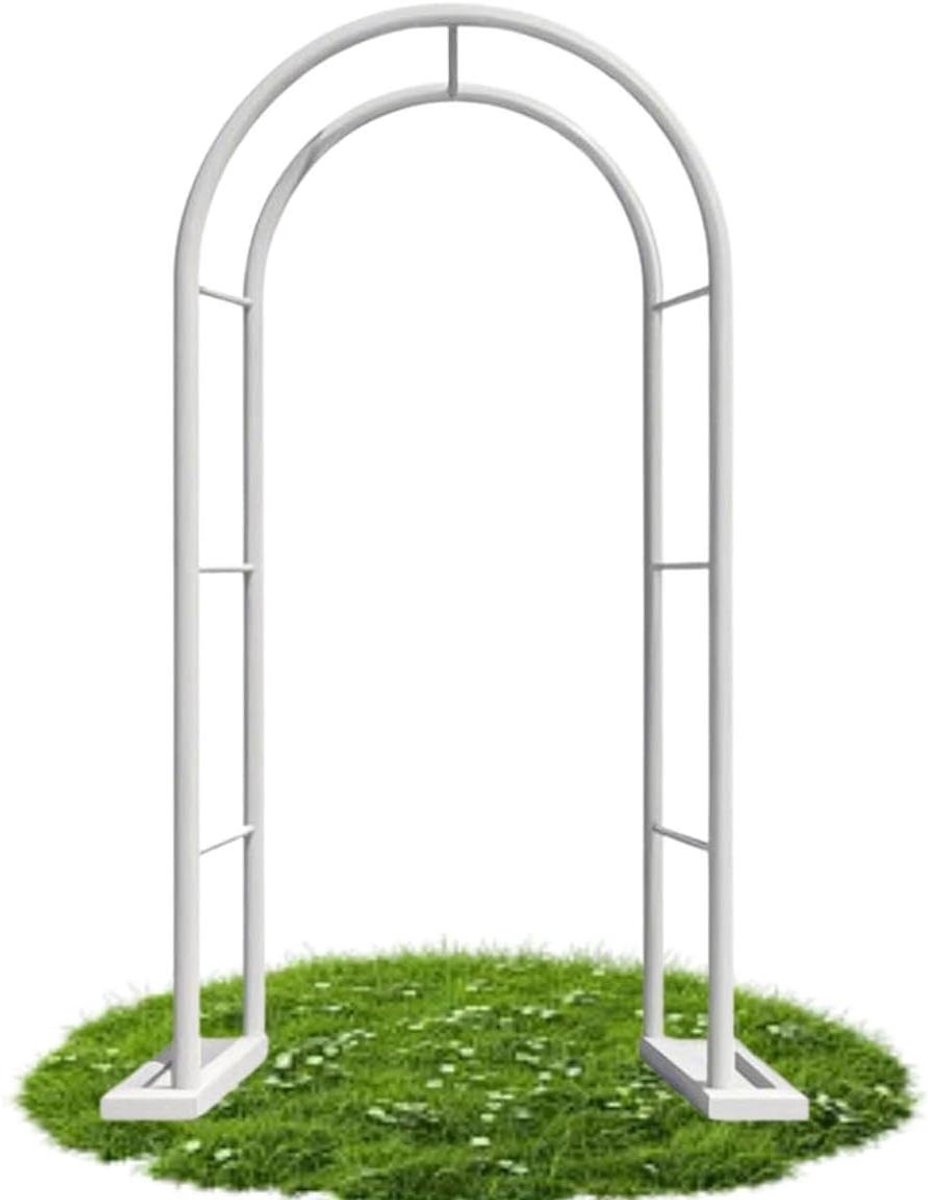 Metalen Tuinboog - Pergola Boog - Decoratie Buitenruimte - Roestbestendig Metaal - 2.0m - 2.5m - Wit