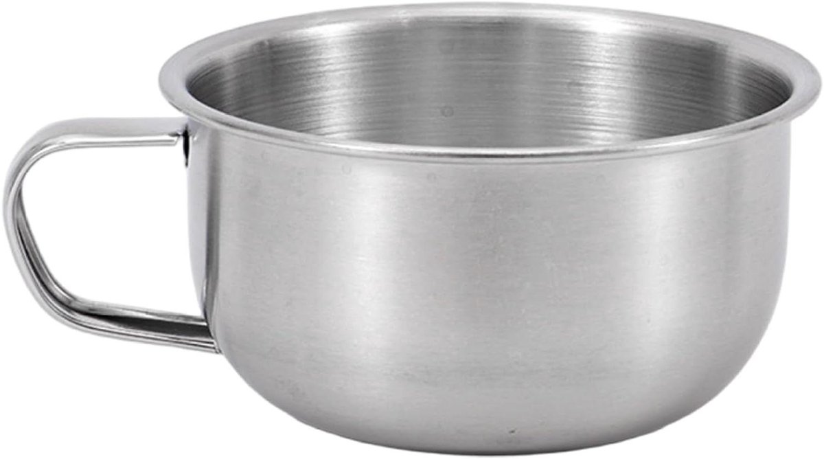 Scheerzeep Kom - Scheerbeker Mok - Rijk Schuim Creëren - Ergonomisch Handvat - 200 ml - Zilver