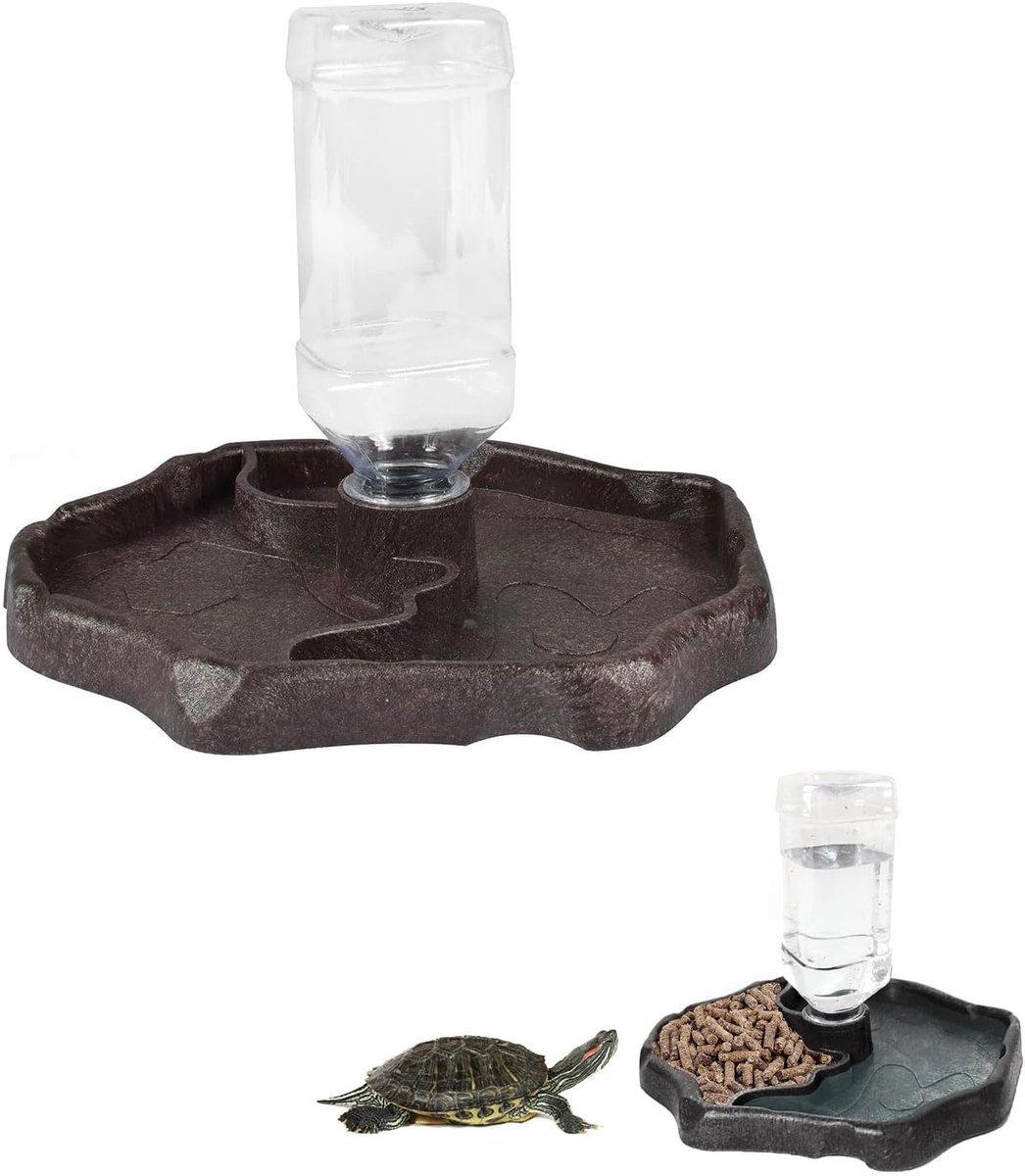 Waterschaal voor schildpadden, waterdispenser voor reptielen, waterschaal voor reptielen, waterbak voor terrarium, schildpadden, hagedissen, hamsters