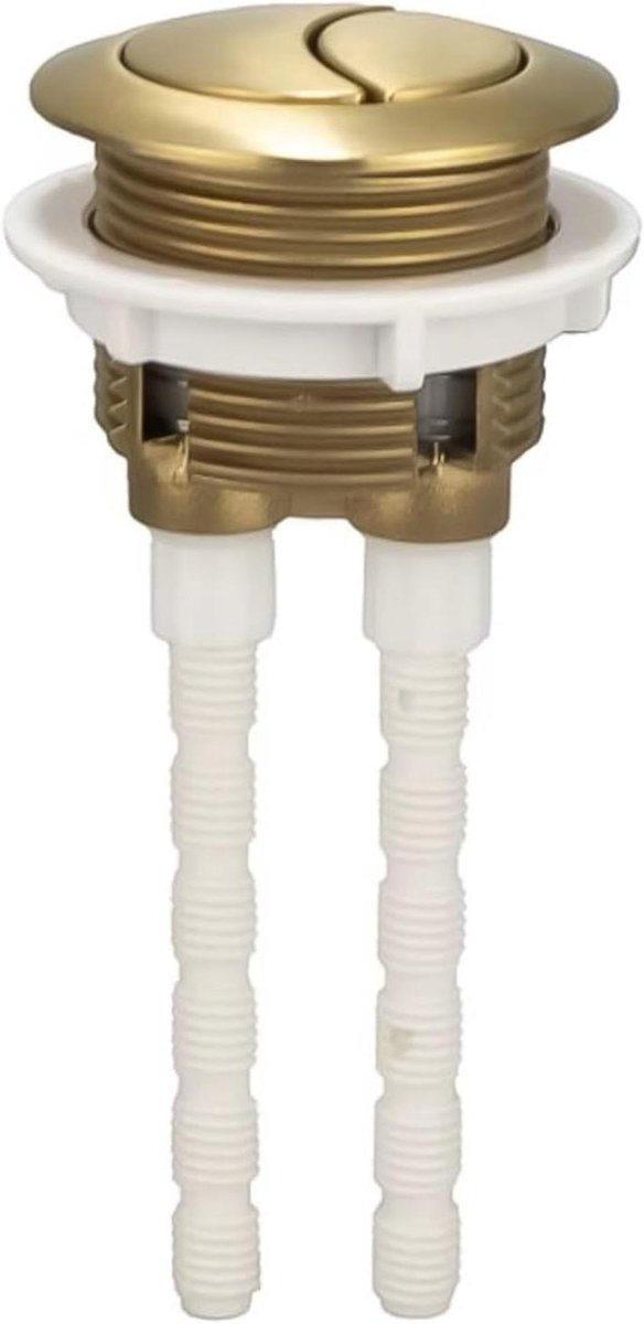 Toilet Spoelknop - Stortbak Knop - Toilet Reparatie - Geborsteld Messing Goud - 38mm - Goud