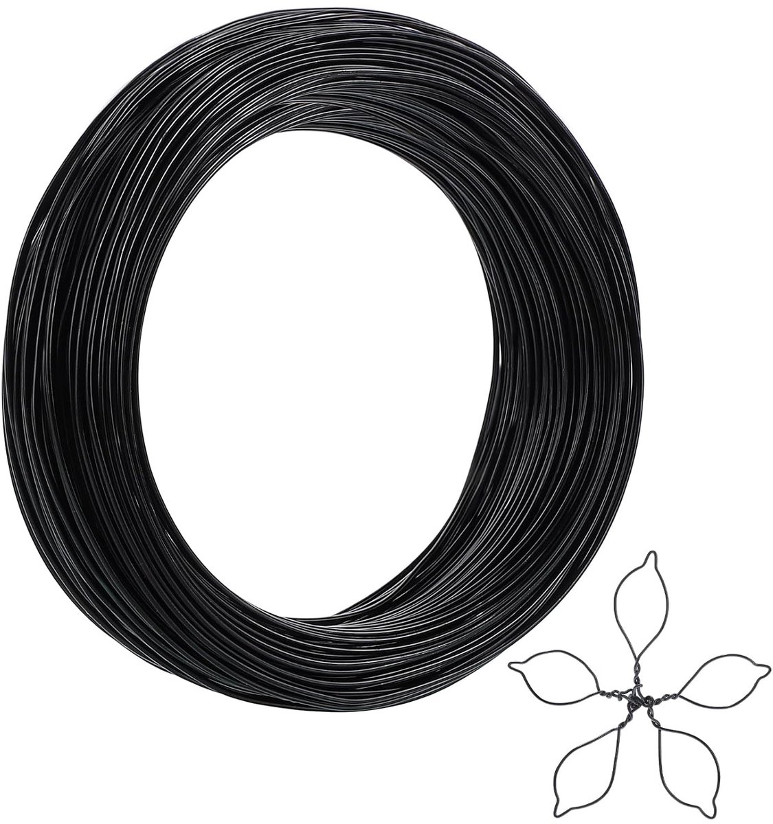 Draad voor knutselen, 1 mm x 30 m, zwart, voor sieraden, verbindingen, modelleren, het maken van sieraden, handwerk