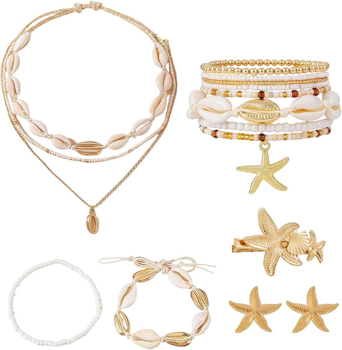 Schelenketting dames schelp ketting armband, schelp decor sieraden