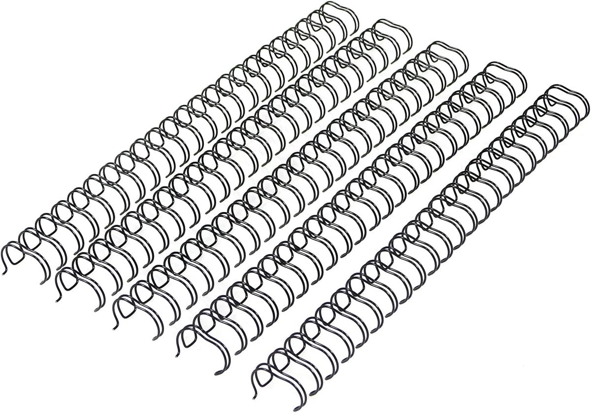 23 Loops Draadbindstekels, 210 vellen, 2:1 steek, 25,4mm, A4, Zwart, Pakket van 50