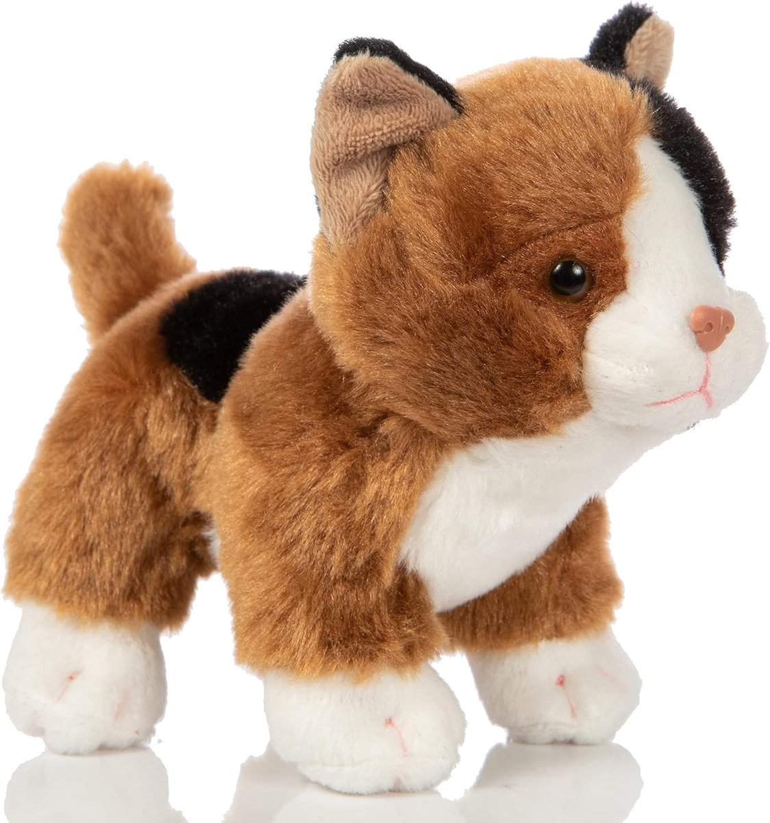 - Kat baby (driekleurig), staand - 13 cm (hoogte) - pluche katje, gelukskat, Calico - pluche dier, knuffeldier, HT-30304