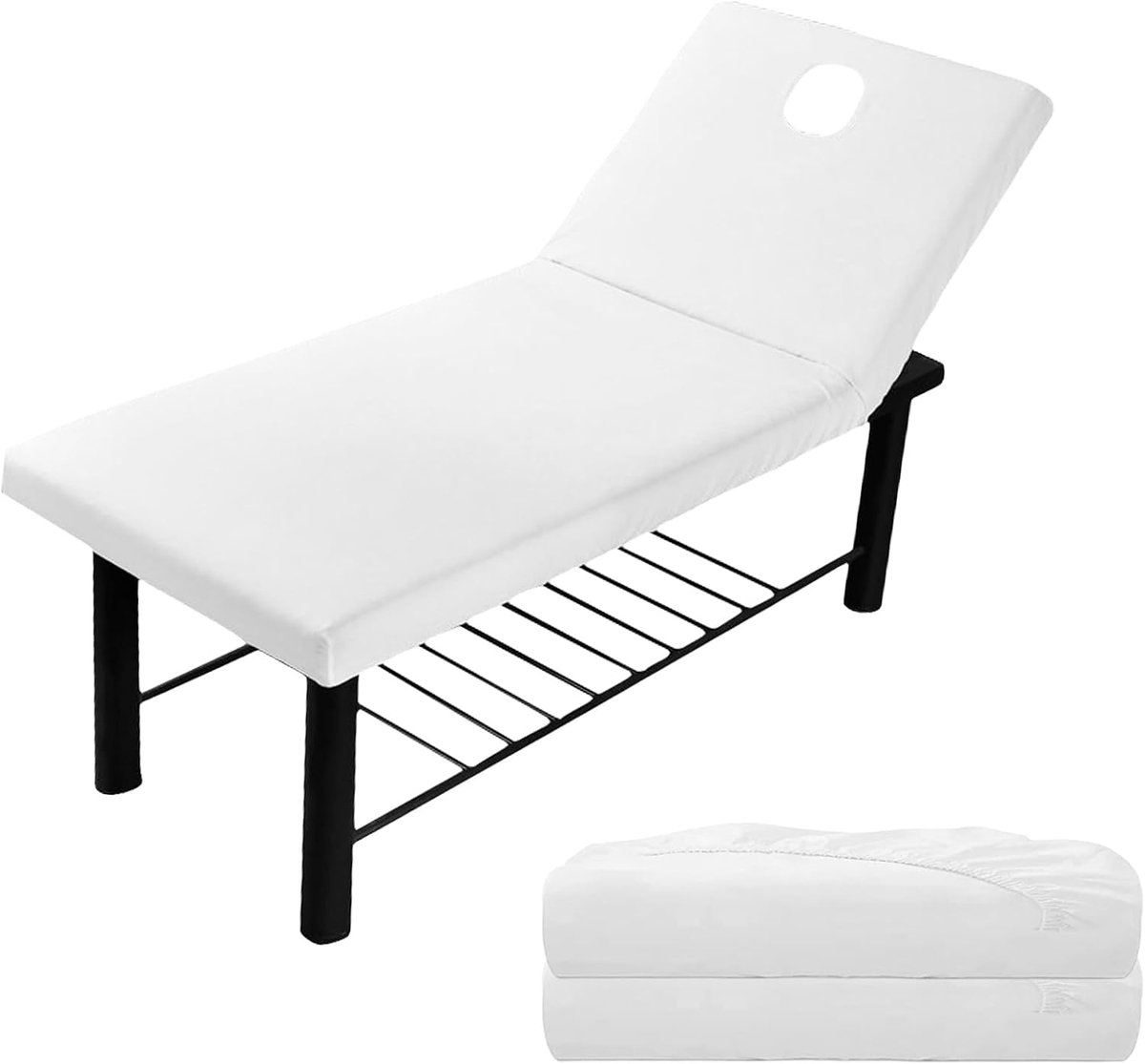 2 stuks massagestoelbekleding: elastische massage-ligstoelset massagebed bedlaken oplegger voor massagestoel, universele massagestoel overtrek voor schoonheidssalon SPA tattoo hotels 75 x 190 x 10 cm
