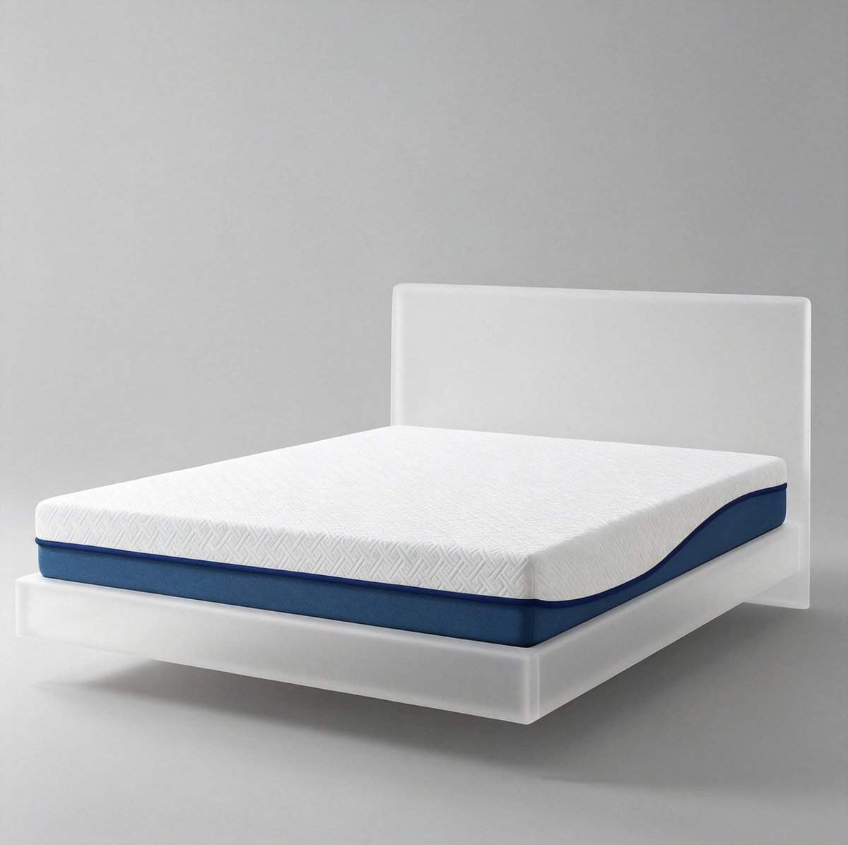MIVRAY Matras 160x200 cm Met Matras Tweepersoons Traagschuimmatras Met Gelschuim Afneembare Wasbare Hoes Middelharde Ondersteuning Polyester Wit Blauw