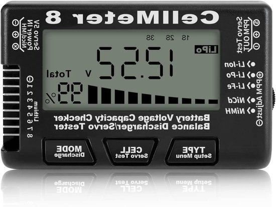 Digitale Batterij Tester - Batterij Controleur - Accu Status Controleren - 8-in-1 Functionaliteit - 10 x 7 x 3 cm