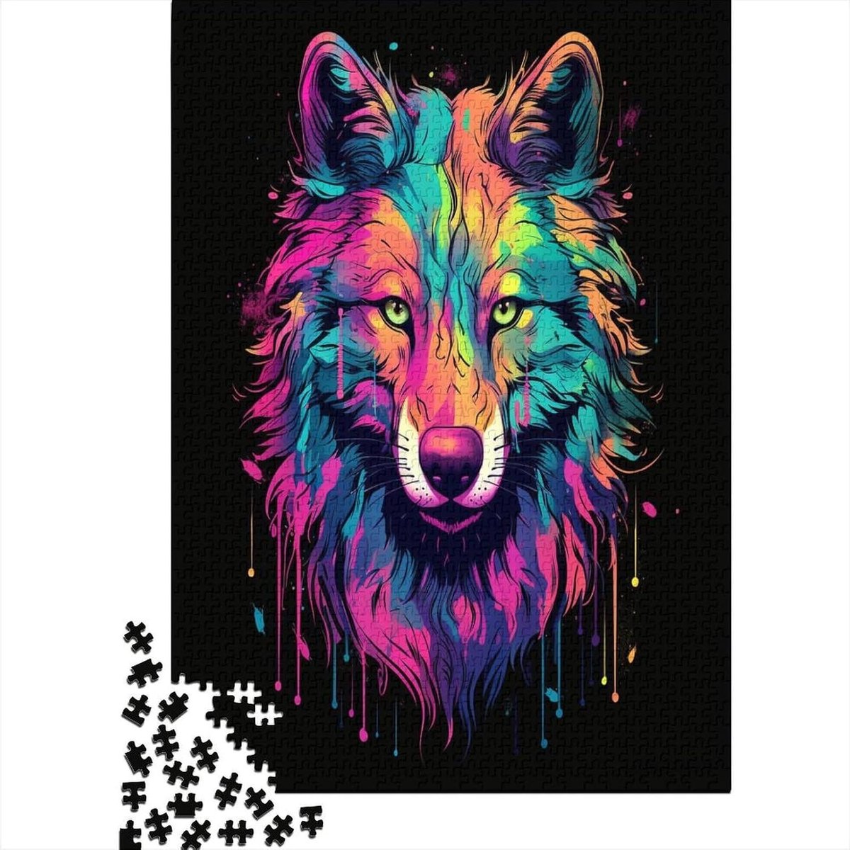 Wolf Puzzel - Jigsaw Puzzel - Ontspanning Thuis - Unieke Vormen - 1000 stukjes 75x50cm - Stijl 15