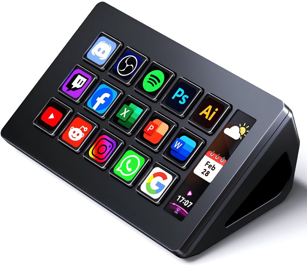 JCP® Stream Deck - Streamingdeck - Streaming Deck - Zwart - 19cm x 14cm x 6cm