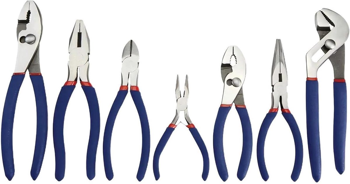 Tangenset 7-delig - Gereedschapset Tangen - Reparaties Uitvoeren - Anti-roest Staal - 1.23 kg - Zwart