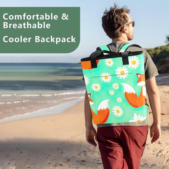 Koeltas Cartoon Vossen - Strandtas Boodschappentas - Picknick en Reizen - Grote Capaciteit 36 Blikken — afbeelding 5